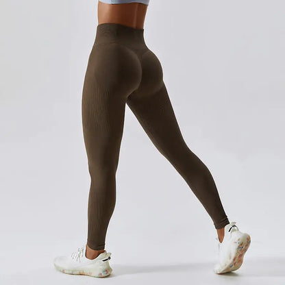 Seamless High Waist Peach Yoga Leggings